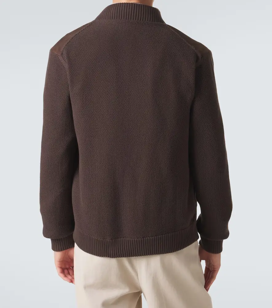 Slowear Cotton-trimmed suede bomber jacket | Thumbnail 2