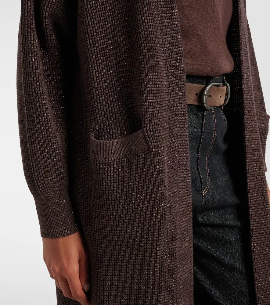 Brunello Cucinelli Cotton-blend lamé cardigan | Thumbnail 3 Brunello Cucinelli Cotton-blend lamé cardigan | Thumbnail 3