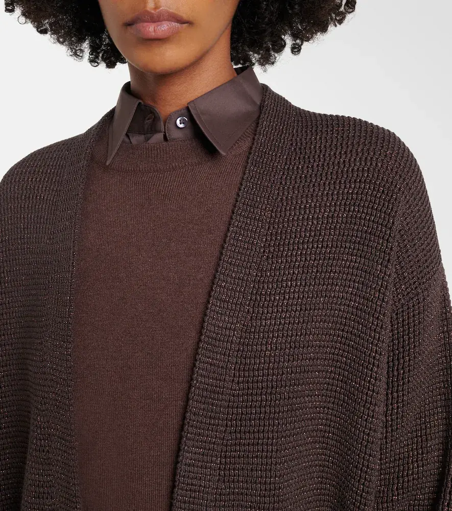 Brunello Cucinelli Cotton-blend lamé cardigan | Thumbnail 4 Brunello Cucinelli Cotton-blend lamé cardigan | Thumbnail 4