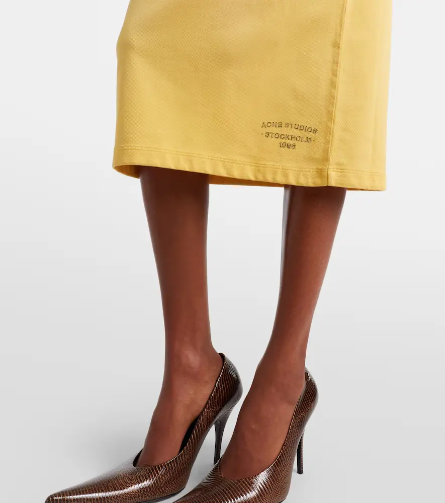Acne Studios Faded cotton-blend midi skirt | Thumbnail 2