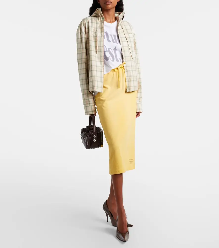Acne Studios Faded cotton-blend midi skirt | Thumbnail 5