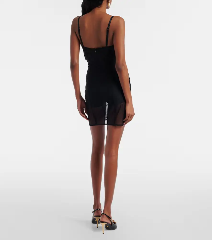 Dolce & Gabbana Ruched sheer tulle minidress | Thumbnail 4 Dolce & Gabbana Ruched sheer tulle minidress | Thumbnail 4