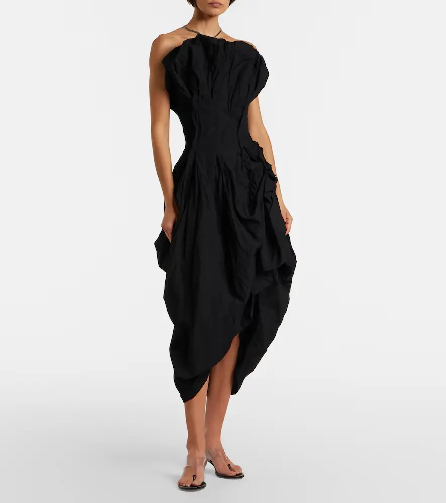 Magda Butrym Draped cotton-blend cocktail dress | Thumbnail 4 Magda Butrym Draped cotton-blend cocktail dress | Thumbnail 4