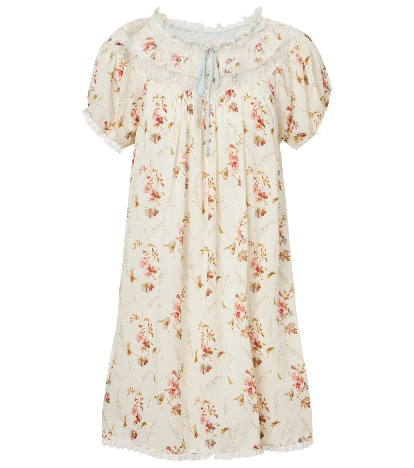 Dôen Floral lace-trimmed cotton poplin minidress Dôen Floral lace-trimmed cotton poplin minidress