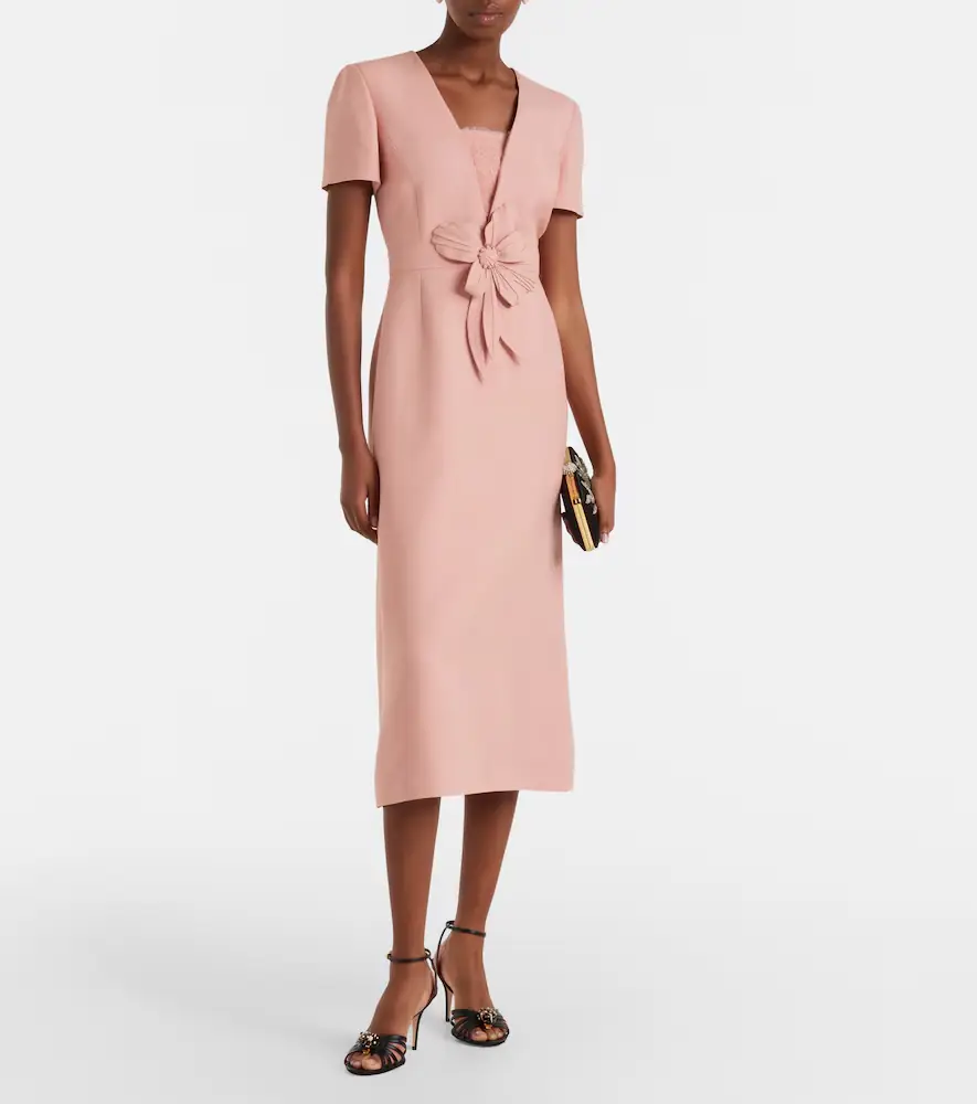 Valentino Garavani Crepe Couture floral-appliqué midi dress | Thumbnail 5 Valentino Garavani Crepe Couture floral-appliqué midi dress | Thumbnail 5