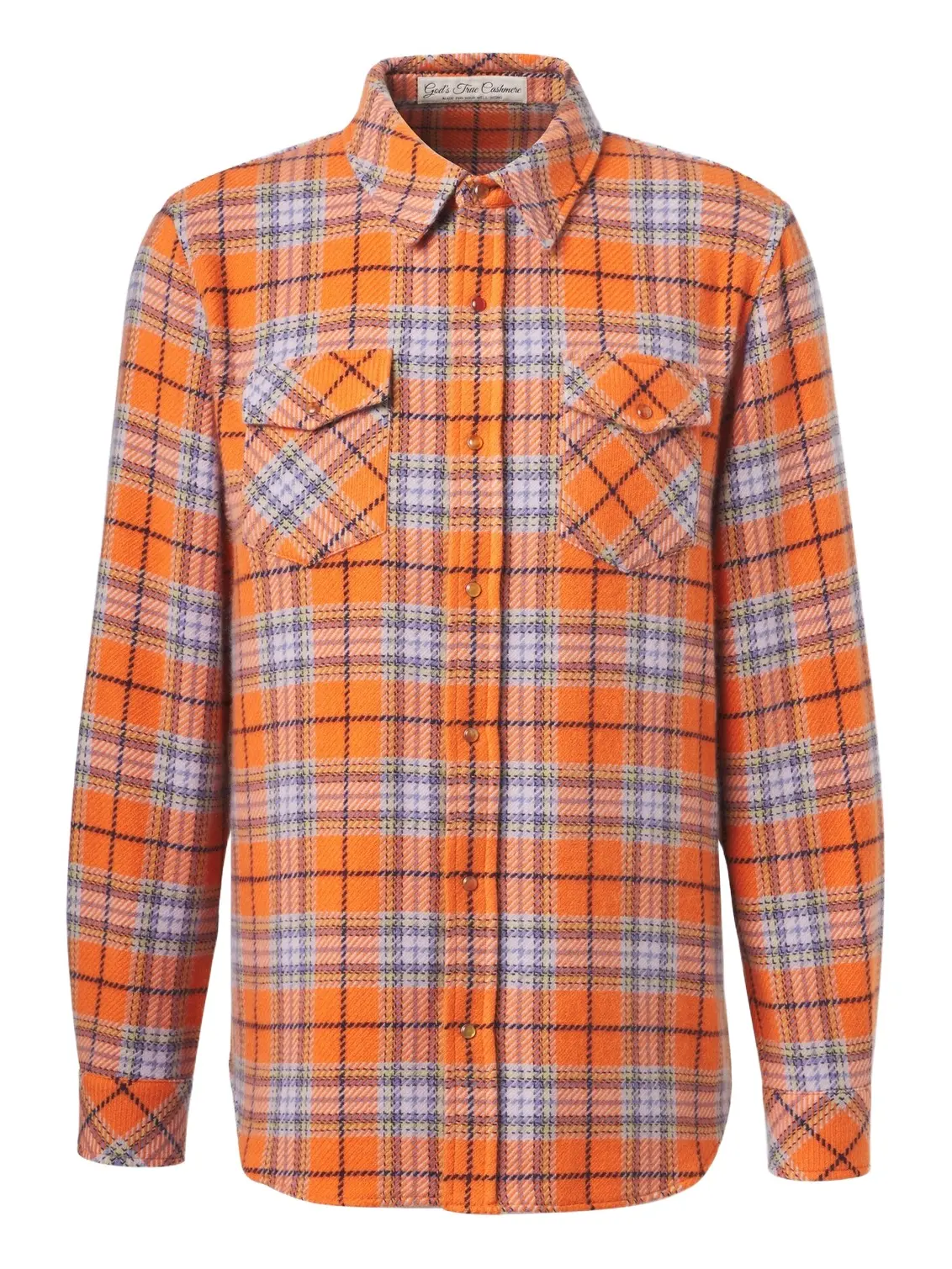 Midnight Sun cashmere shirt with carnelian