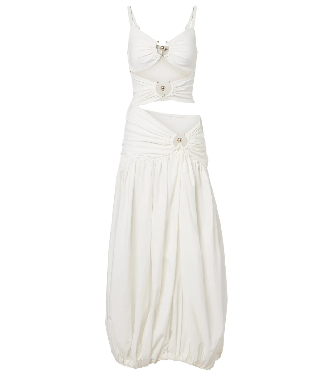 Orbit cutout ruched jersey maxi dress Orbit cutout ruched jersey maxi dress