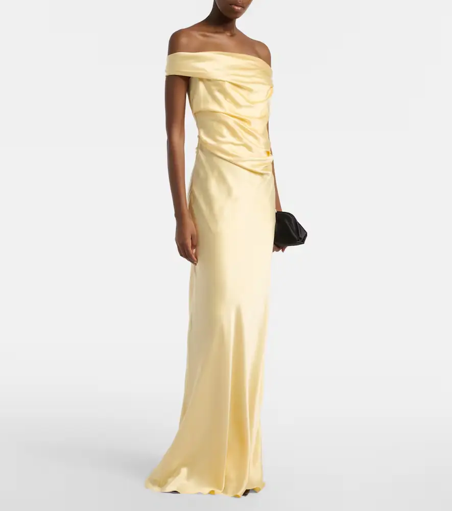 The Sei Bardot draped silk charmeuse gown | Thumbnail 3 The Sei Bardot draped silk charmeuse gown | Thumbnail 3