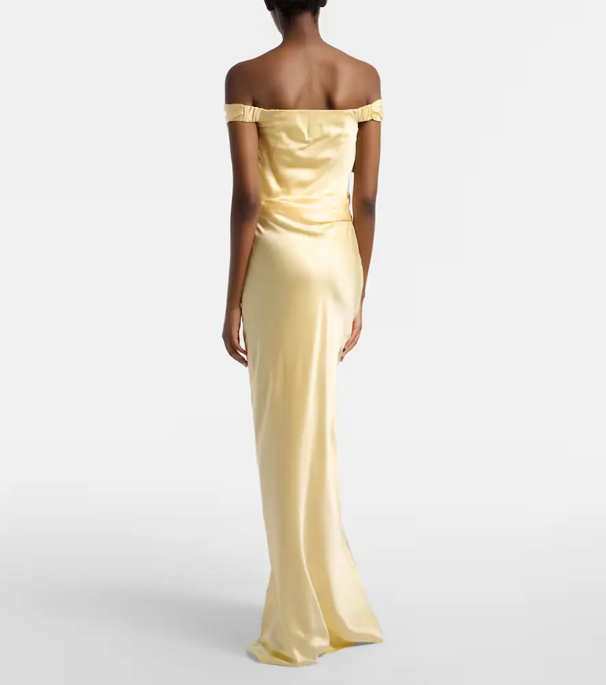 The Sei Bardot draped silk charmeuse gown | Thumbnail 4 The Sei Bardot draped silk charmeuse gown | Thumbnail 4