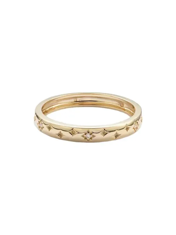 Northern Star 14kt gold ring with diamonds