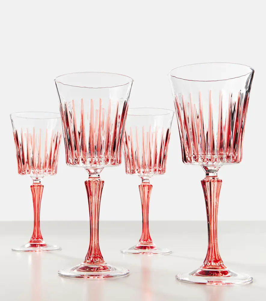 LES OTTOMANS Set of 4 striped crystal wine glasses | Thumbnail 2