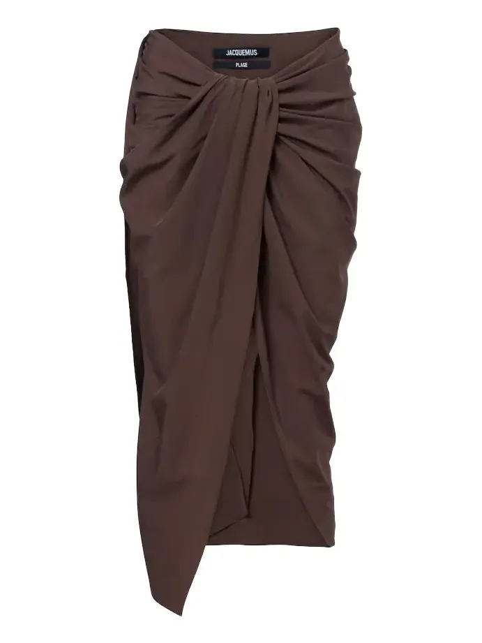 Paréo draped beach cover-up