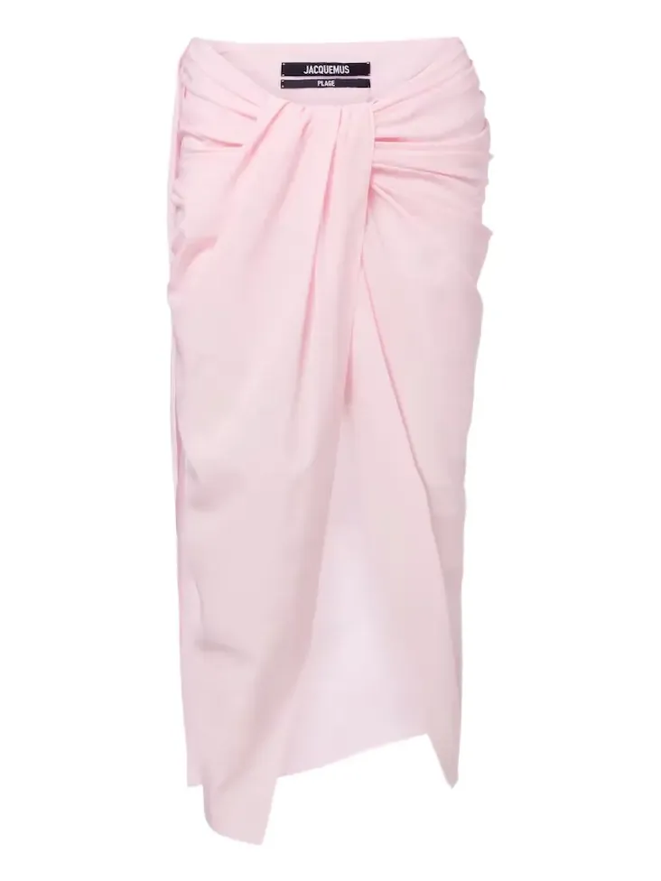 Paréo draped beach cover-up