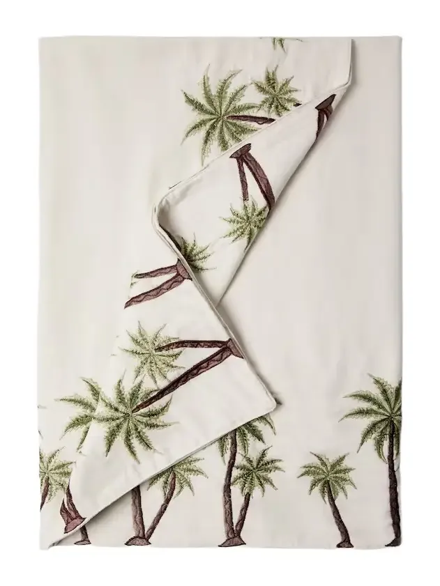 LES OTTOMANS Embroidered cotton tablecloth
