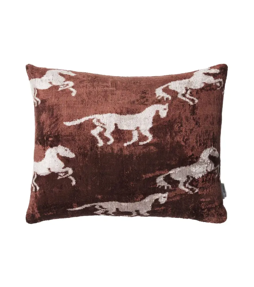 LES OTTOMANS Silk and cotton velvet cushion
