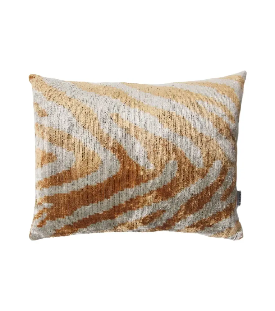LES OTTOMANS Striped silk and cotton velvet cushion