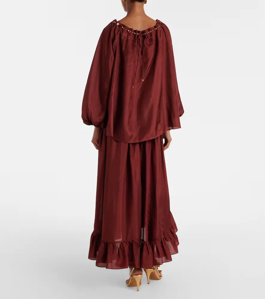 Zimmermann Aster gathered silk habotai maxi skirt | Thumbnail 6