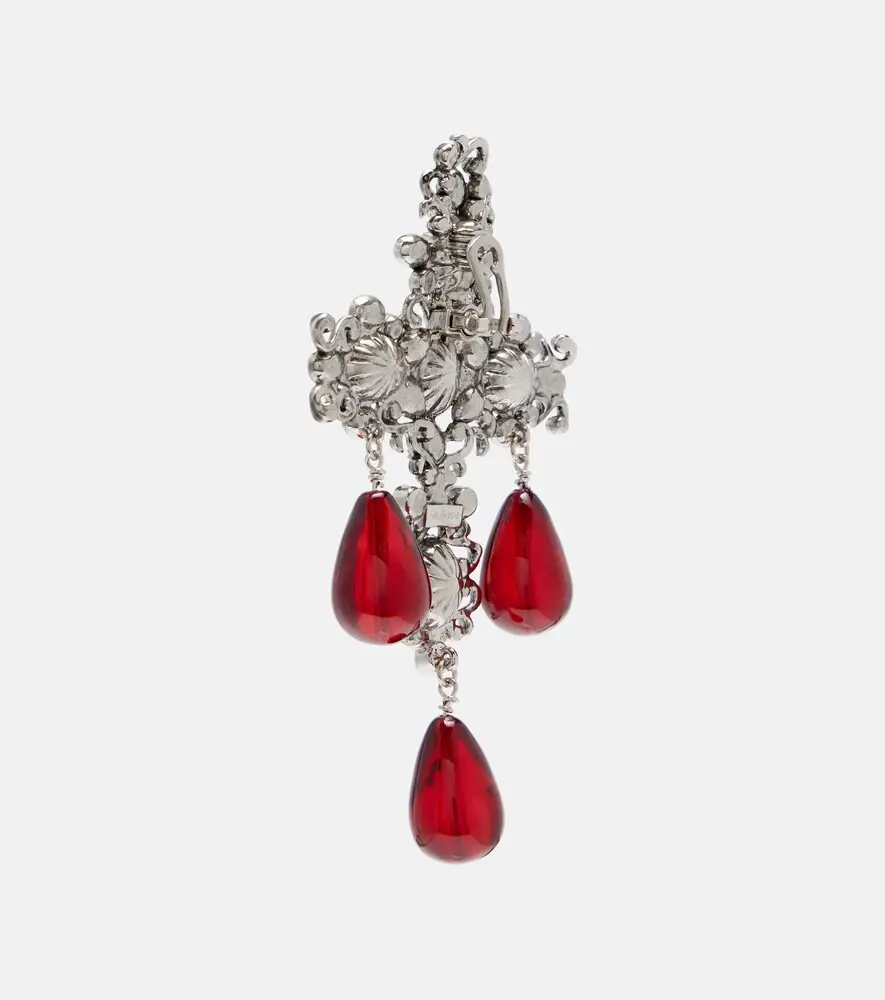 Saint Laurent Cross embellished clip-on earrings | Thumbnail 4
