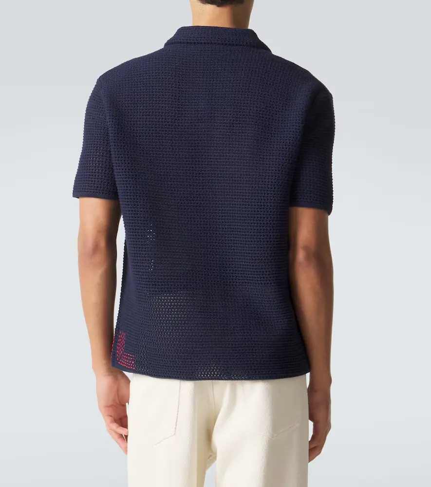 Orlebar Brown Batten crochet cotton polo shirt | Thumbnail 2