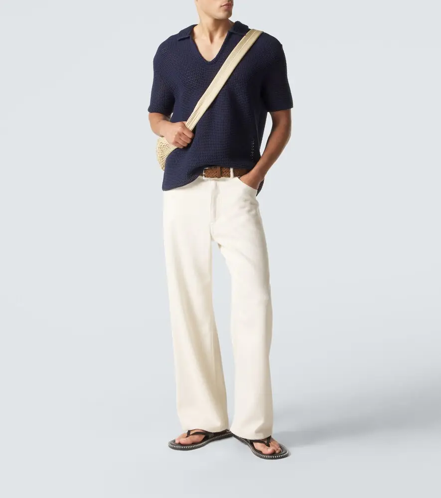 Orlebar Brown Batten crochet cotton polo shirt | Thumbnail 3