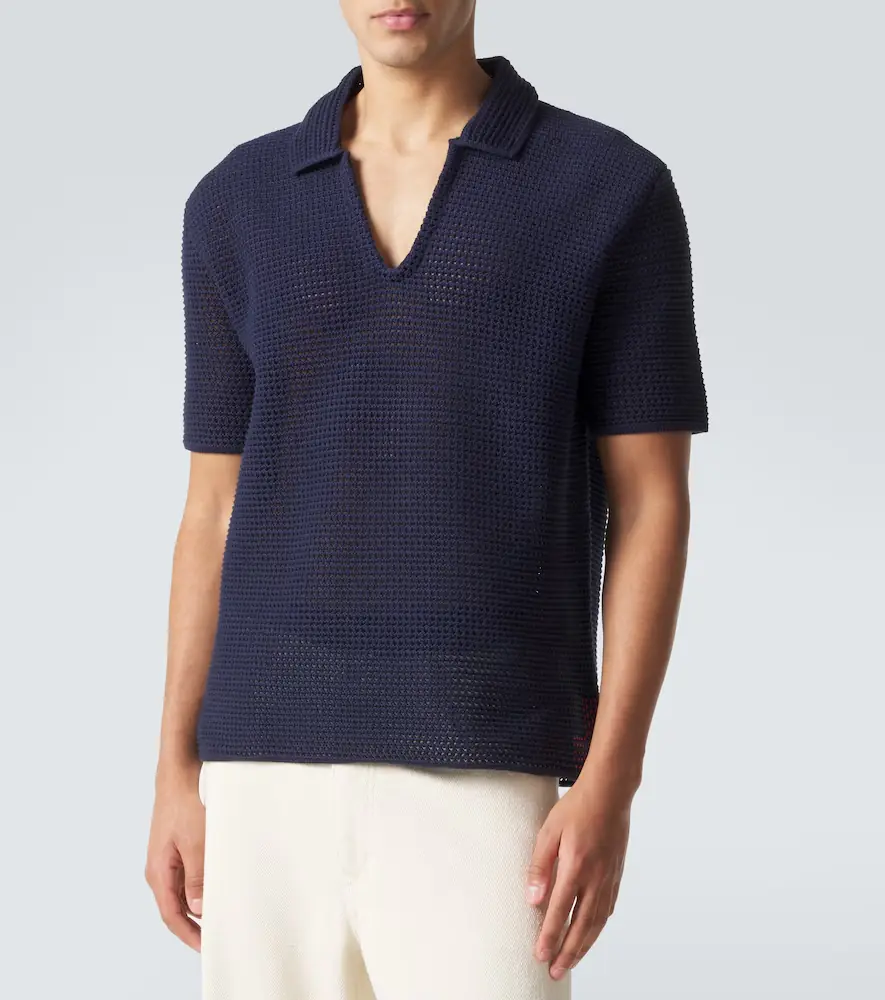 Orlebar Brown Batten crochet cotton polo shirt | Thumbnail 4