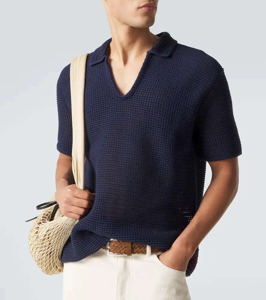 Orlebar Brown Batten crochet cotton polo shirt | Thumbnail 5