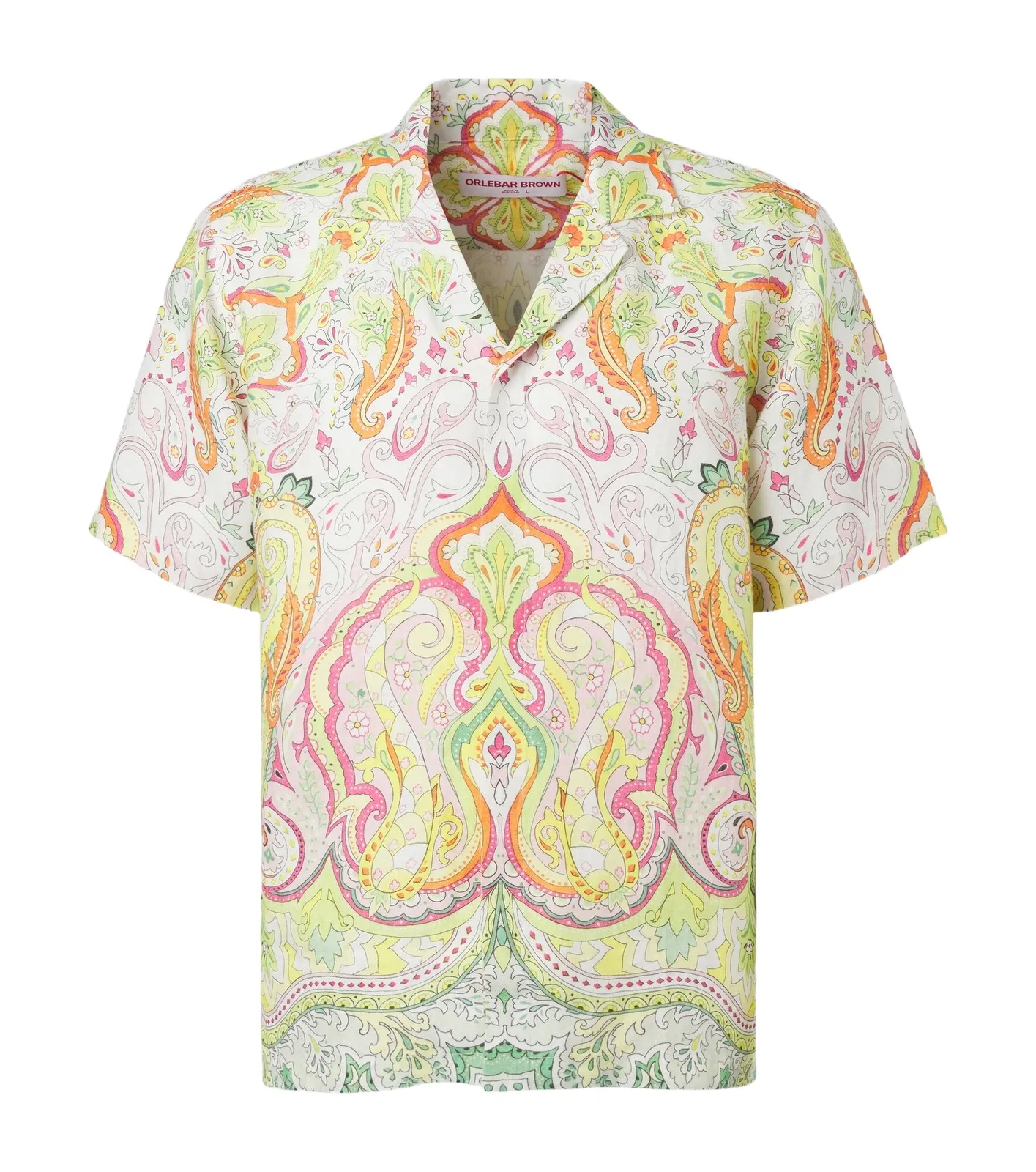 Orlebar Brown Maitan printed linen bowling shirt