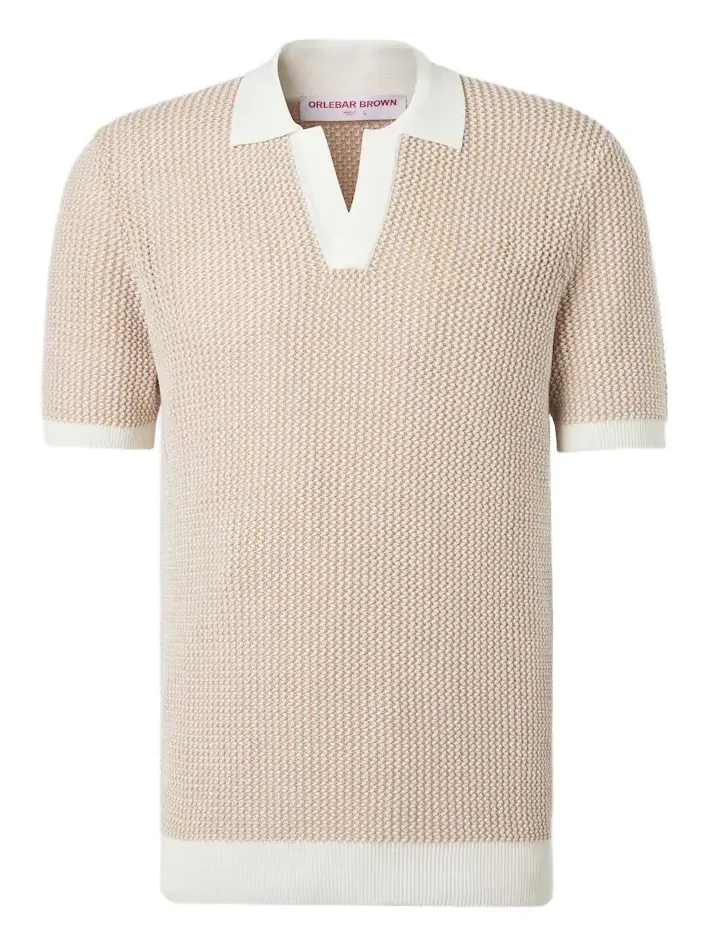 Orlebar Brown Horton crochet cotton polo sweater