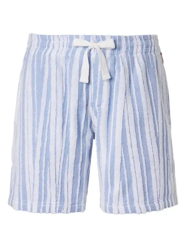Trevon striped cotton toweling shorts