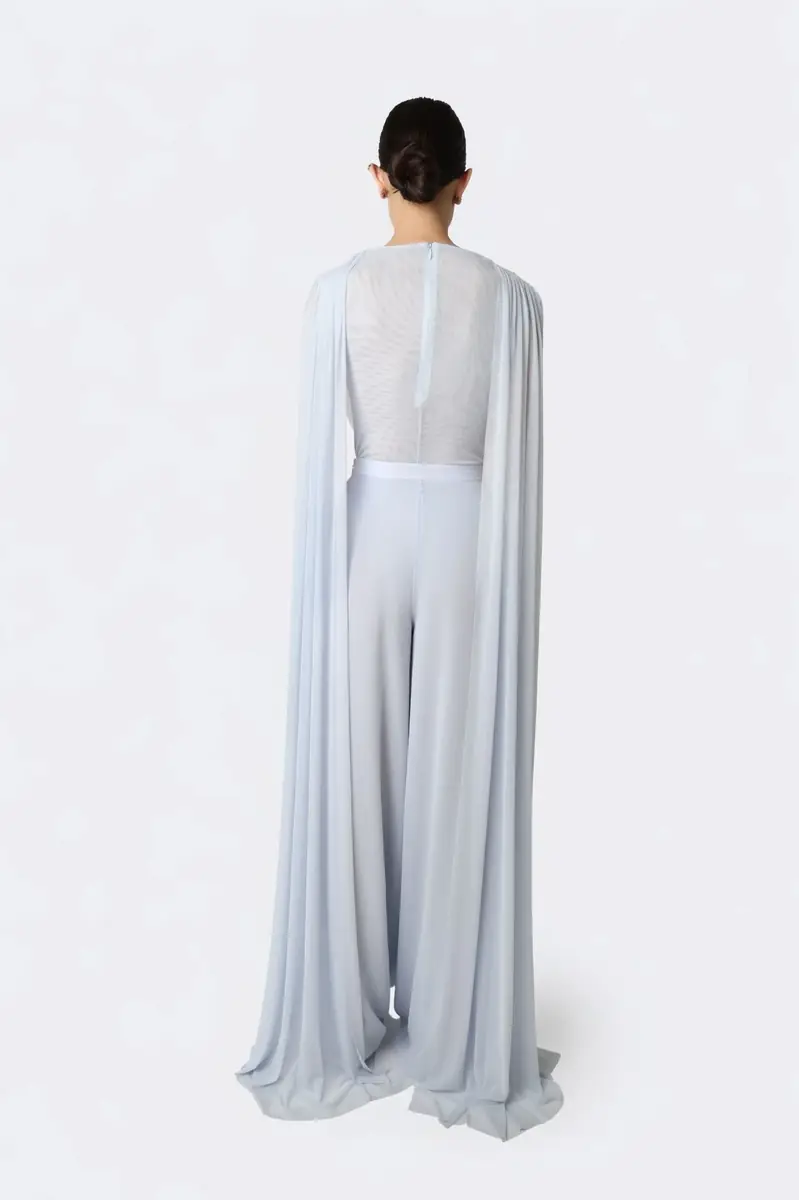 Lapointe Mesh Cowl Neck Cape Bodysuit | Thumbnail 2 Lapointe Mesh Cowl Neck Cape Bodysuit | Thumbnail 2