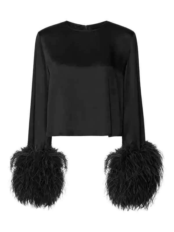 Satin Top With Feathers Satin Top With Feathers