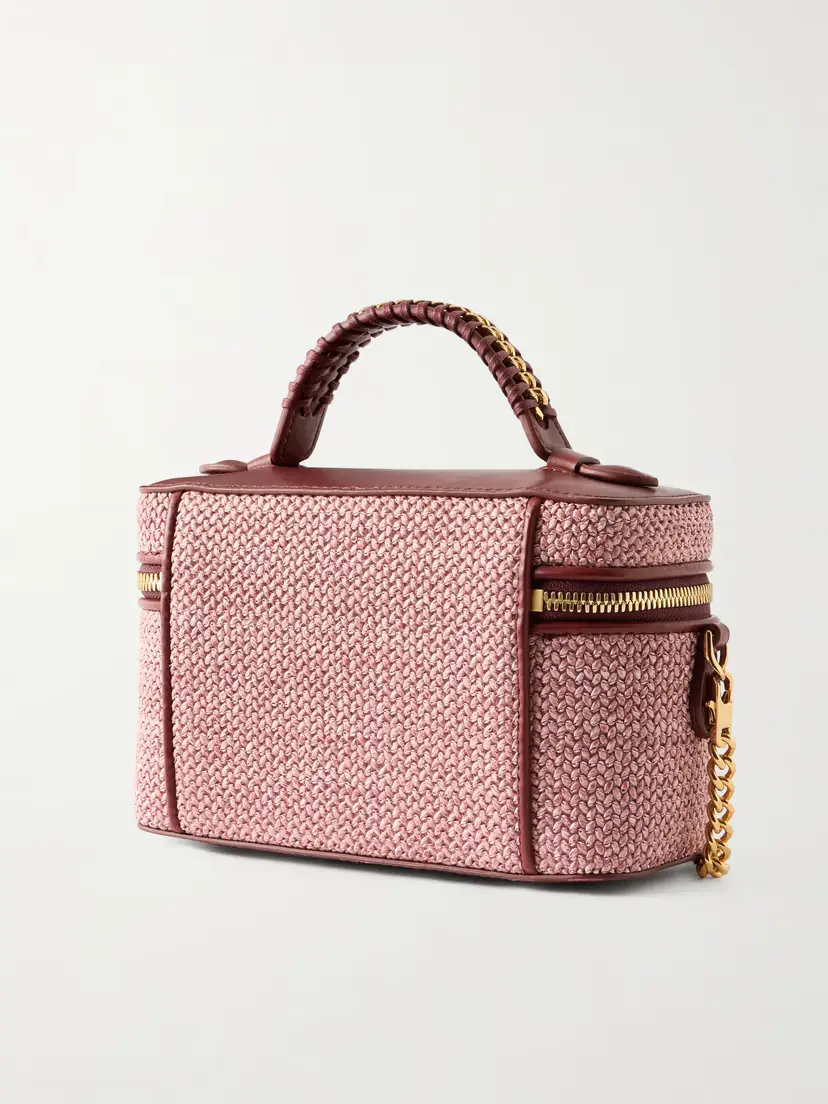 Stella McCartney Falabella Vanity Case Vegetarian Leather-trimmed Raffia Shoulder Bag | Thumbnail 4 Stella McCartney Falabella Vanity Case Vegetarian Leather-trimmed Raffia Shoulder Bag | Thumbnail 4