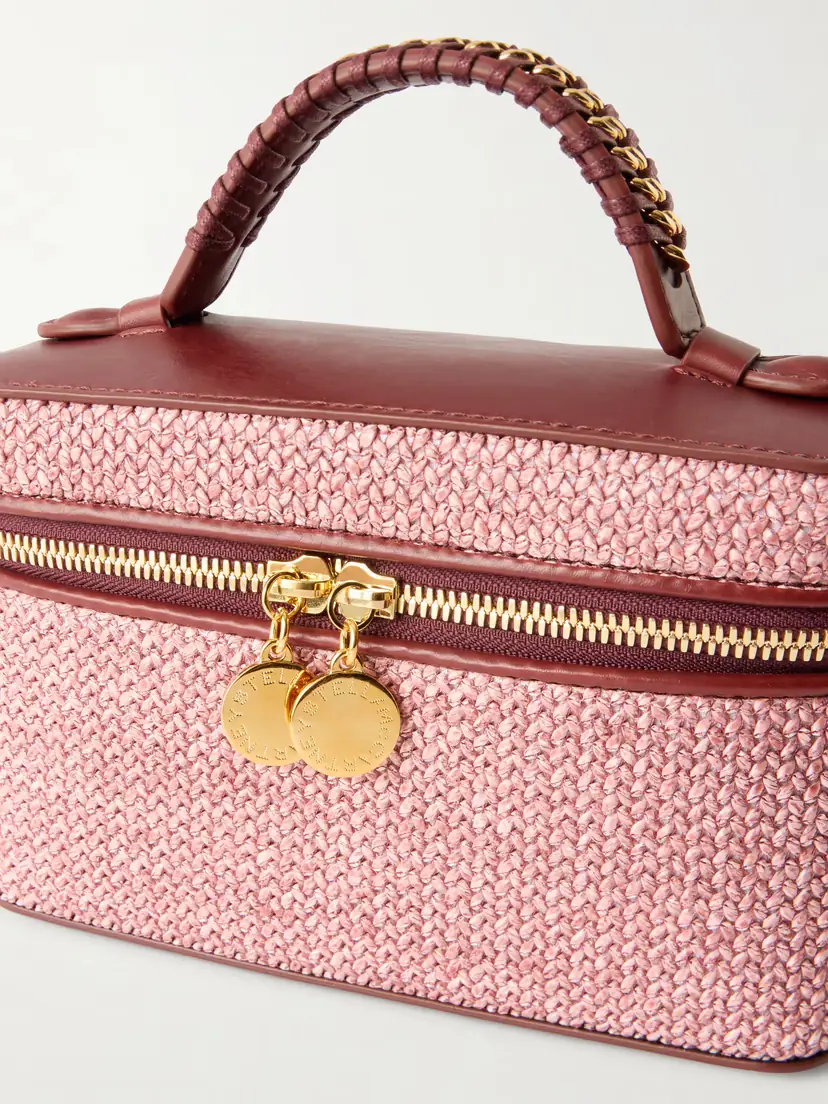 Stella McCartney Falabella Vanity Case Vegetarian Leather-trimmed Raffia Shoulder Bag | Thumbnail 5 Stella McCartney Falabella Vanity Case Vegetarian Leather-trimmed Raffia Shoulder Bag | Thumbnail 5
