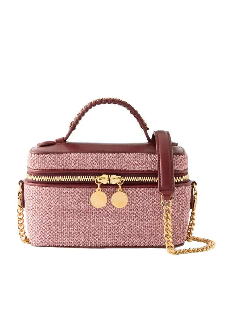 Stella McCartney Falabella Vanity Case Vegetarian Leather-trimmed Raffia Shoulder Bag | Image 1 Stella McCartney Falabella Vanity Case Vegetarian Leather-trimmed Raffia Shoulder Bag | Image 1