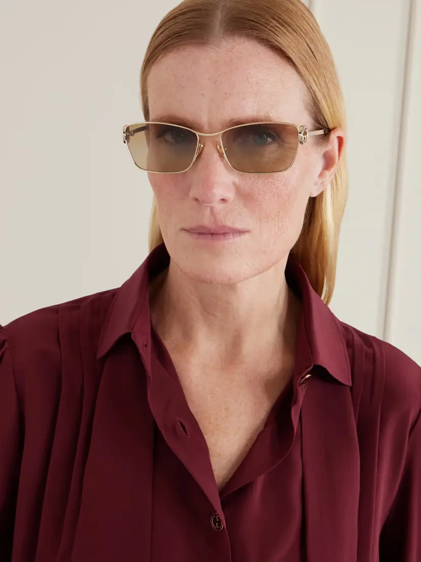 Gucci Eyewear Interlocking Gstuck Cat-eye Gold-tone And Acetate Sunglasses | Thumbnail 2 Gucci Eyewear Interlocking Gstuck Cat-eye Gold-tone And Acetate Sunglasses | Thumbnail 2
