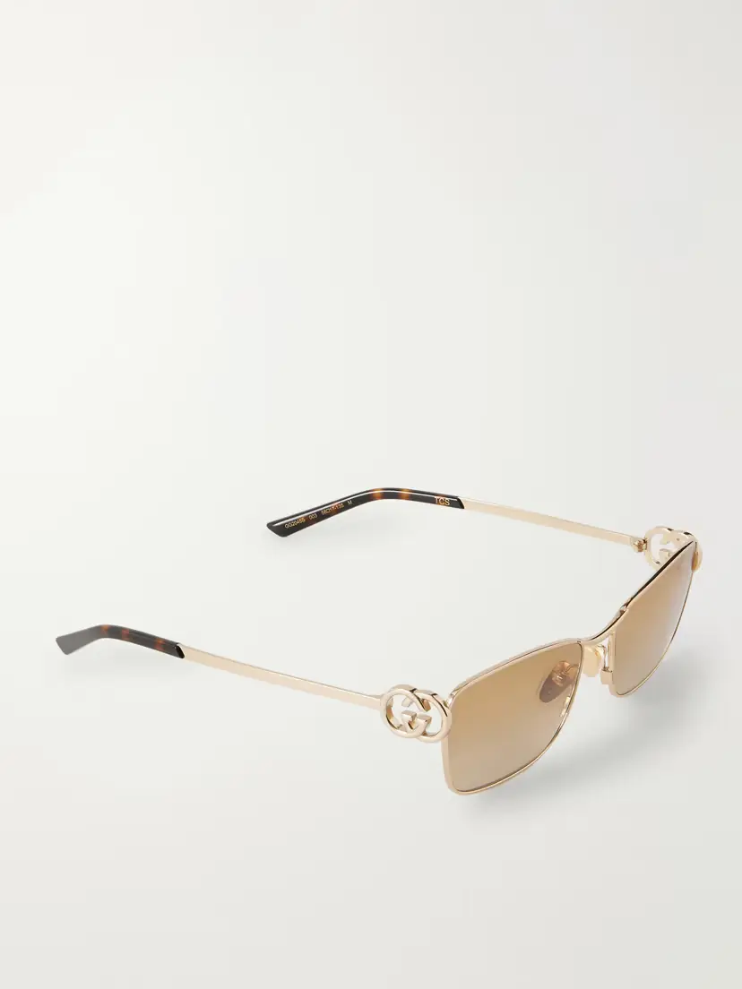 Gucci Eyewear Interlocking Gstuck Cat-eye Gold-tone And Acetate Sunglasses | Thumbnail 3 Gucci Eyewear Interlocking Gstuck Cat-eye Gold-tone And Acetate Sunglasses | Thumbnail 3