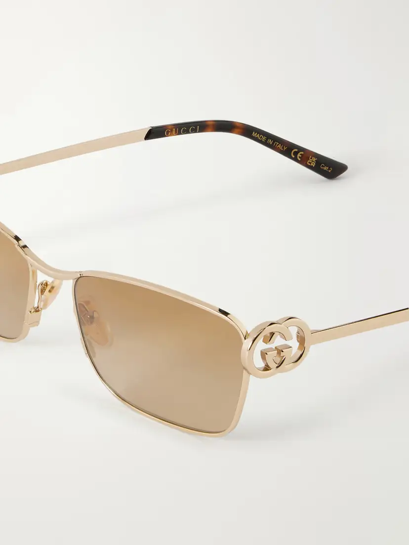 Gucci Eyewear Interlocking Gstuck Cat-eye Gold-tone And Acetate Sunglasses | Thumbnail 4 Gucci Eyewear Interlocking Gstuck Cat-eye Gold-tone And Acetate Sunglasses | Thumbnail 4