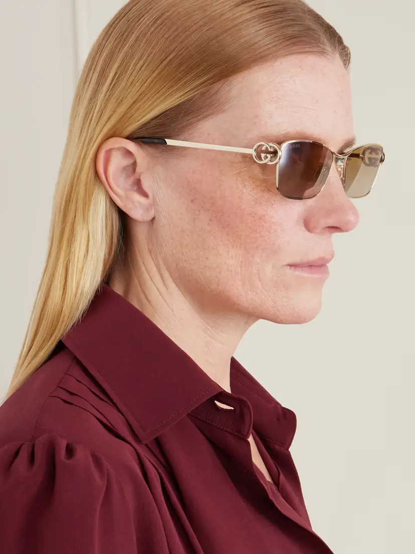 Gucci Eyewear Interlocking Gstuck Cat-eye Gold-tone And Acetate Sunglasses | Thumbnail 5 Gucci Eyewear Interlocking Gstuck Cat-eye Gold-tone And Acetate Sunglasses | Thumbnail 5