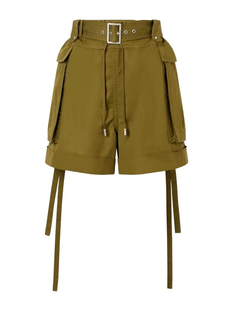 McQueen Belted Cotton-twill Shorts | Image 1 McQueen Belted Cotton-twill Shorts | Image 1