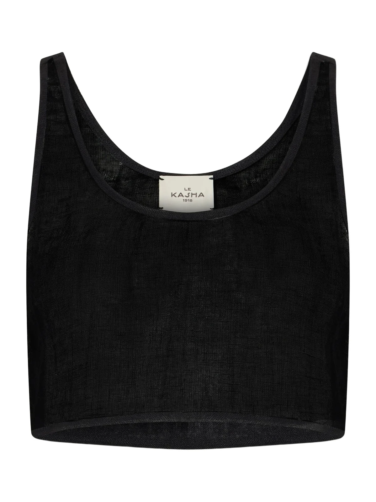 Le Kasha Tahta Cropped Linen Top