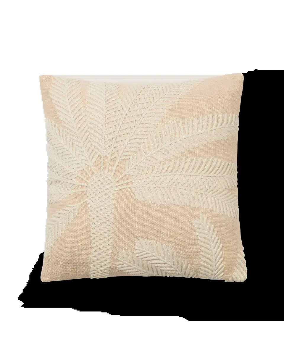 Emporio Sirenuse Offset Palm Embroidered Cushion Cover | Image 1 Emporio Sirenuse Offset Palm Embroidered Cushion Cover | Image 1