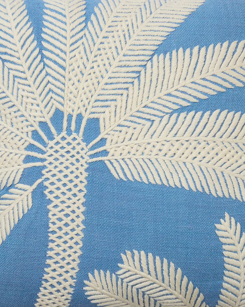 Emporio Sirenuse Offset Palm Embroidered Cushion Cover | Thumbnail 2 Emporio Sirenuse Offset Palm Embroidered Cushion Cover | Thumbnail 2