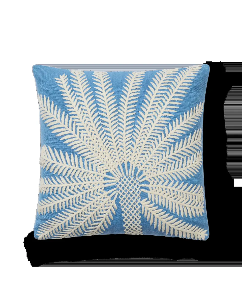 Emporio Sirenuse Palm Embroidered Cushion Cover | Image 1 Emporio Sirenuse Palm Embroidered Cushion Cover | Image 1