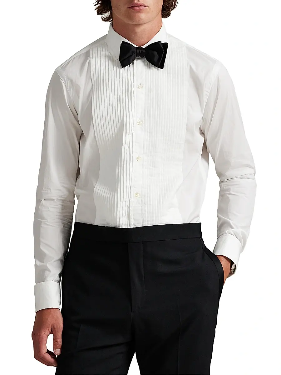 Polo Ralph Lauren Men's Cotton Poplin Spread Collar Tuxedo Shirt | Thumbnail 3 Polo Ralph Lauren Men's Cotton Poplin Spread Collar Tuxedo Shirt | Thumbnail 3