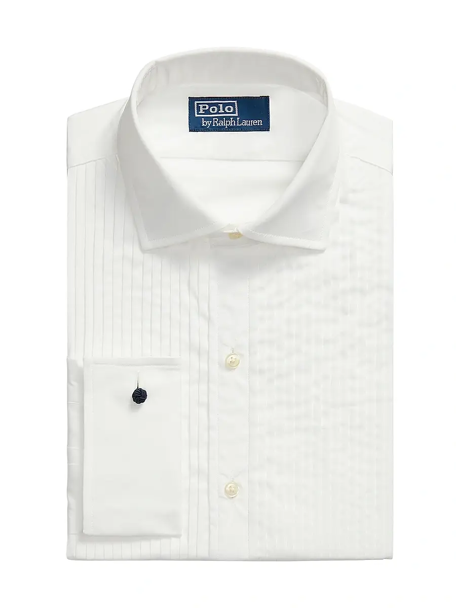 Polo Ralph Lauren Men's Cotton Poplin Spread Collar Tuxedo Shirt | Image 1 Polo Ralph Lauren Men's Cotton Poplin Spread Collar Tuxedo Shirt | Image 1