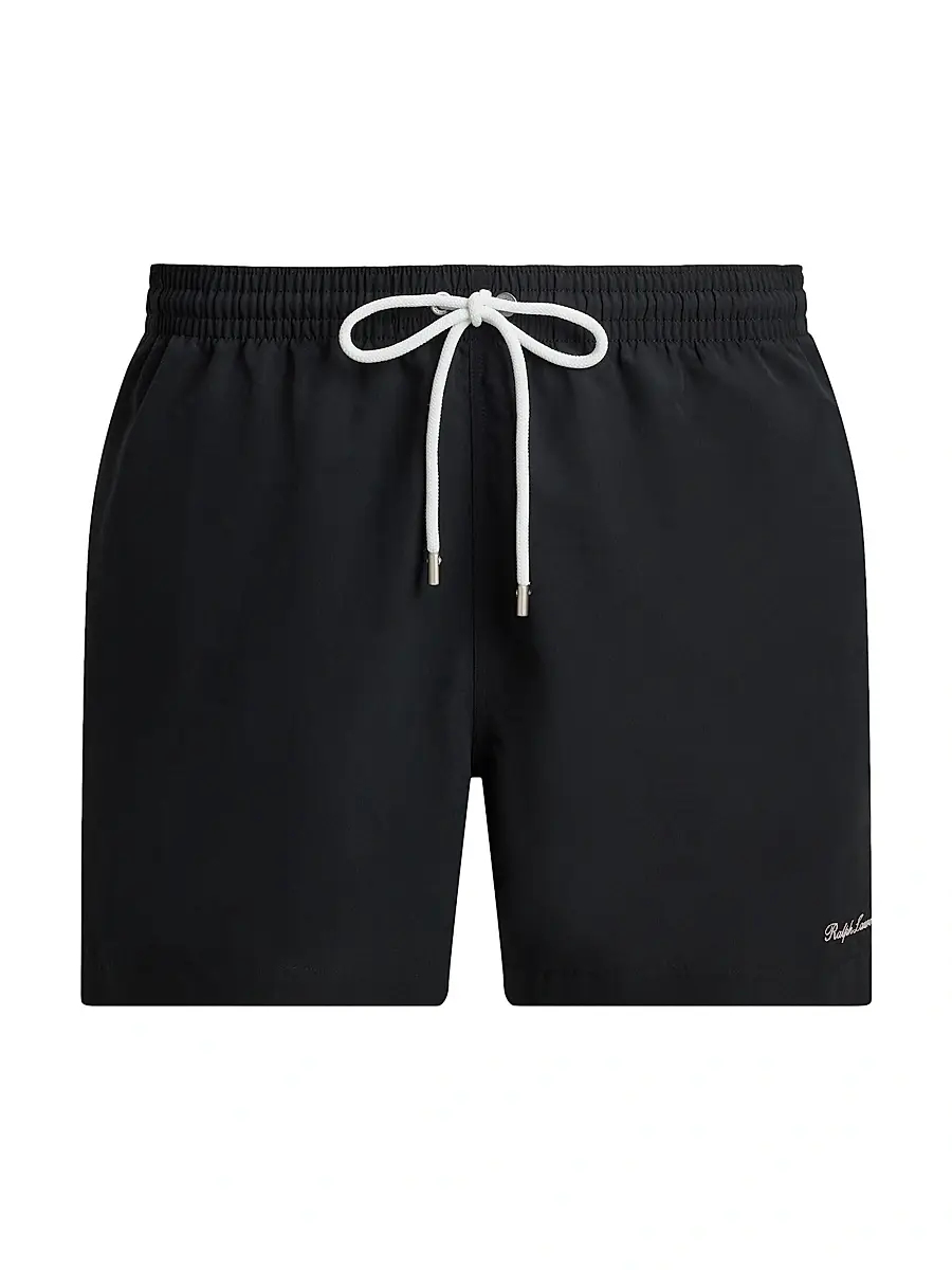 Ralph Lauren Purple Label Men's Amalfi Linen Swim Trunks - Classic Black | Image 1 Ralph Lauren Purple Label Men's Amalfi Linen Swim Trunks - Classic Black | Image 1