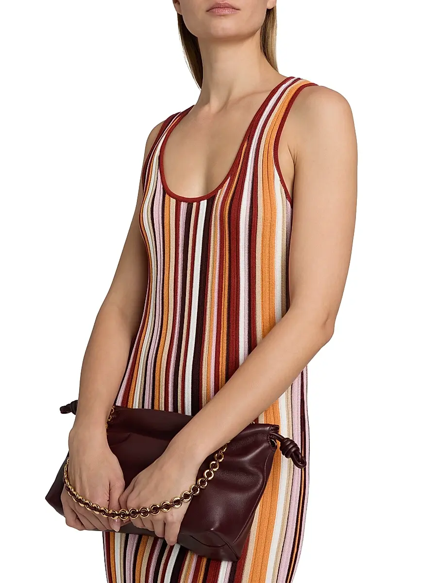 Ronny Kobo Women's Kerry Rib-Knit Striped Sheath Midi-Dress | Thumbnail 6