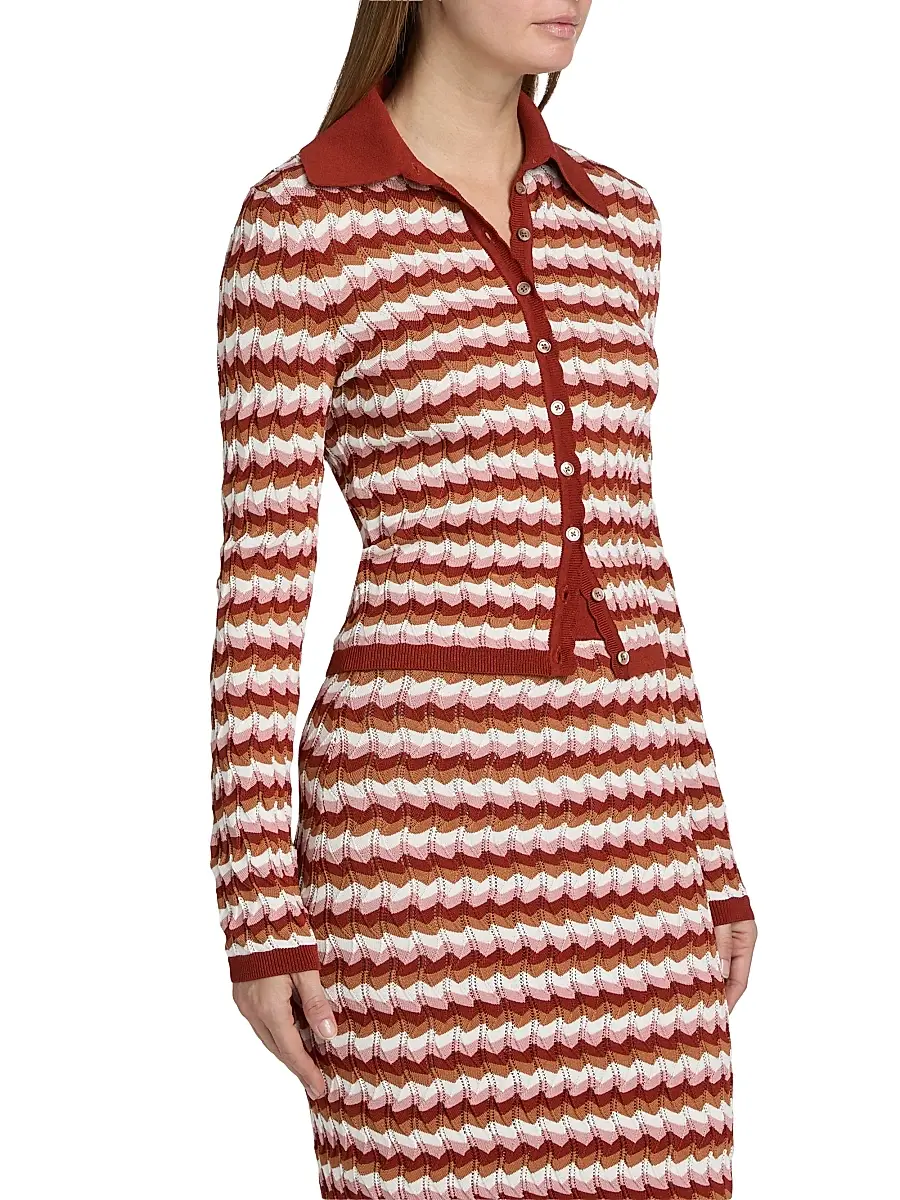 Ronny Kobo Women's Gavin Striped Knit Cardigan | Thumbnail 4
