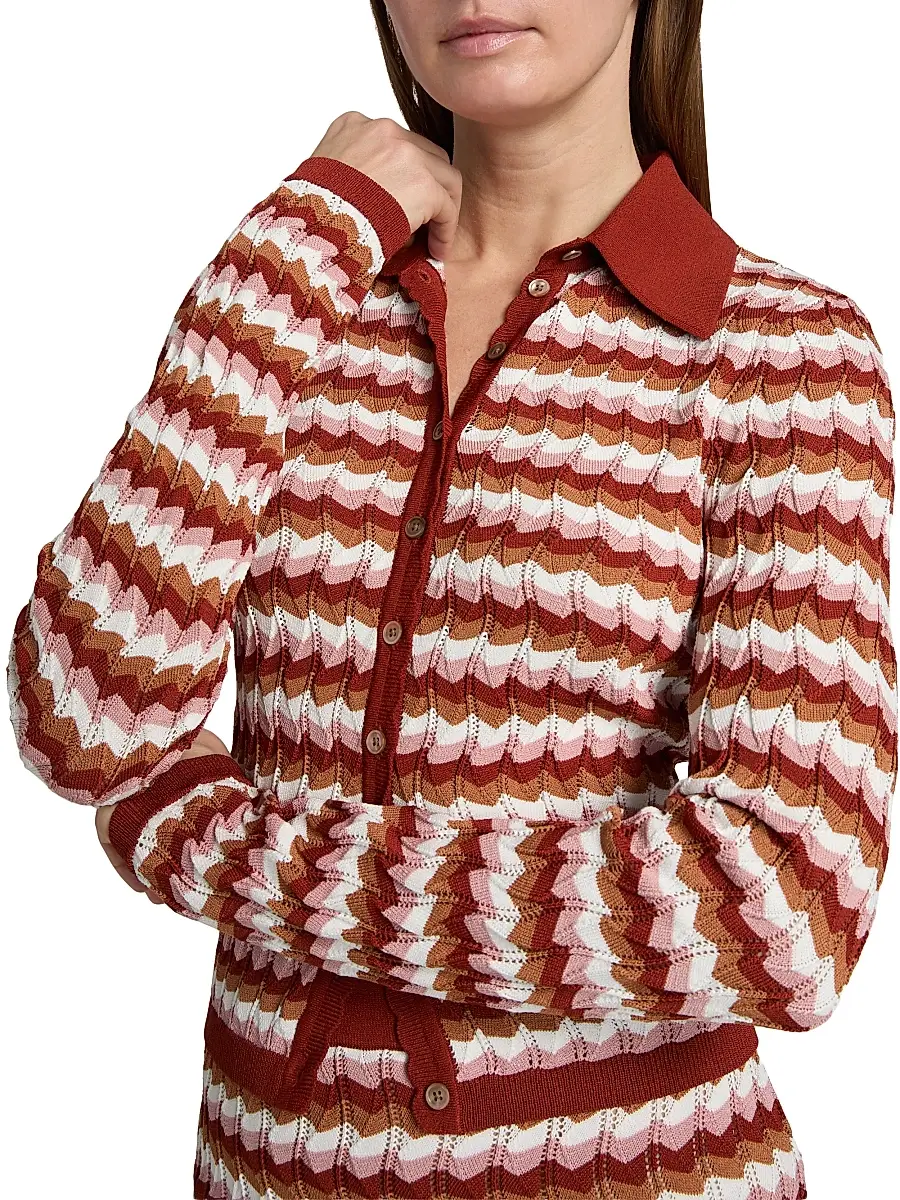 Ronny Kobo Women's Gavin Striped Knit Cardigan | Thumbnail 6