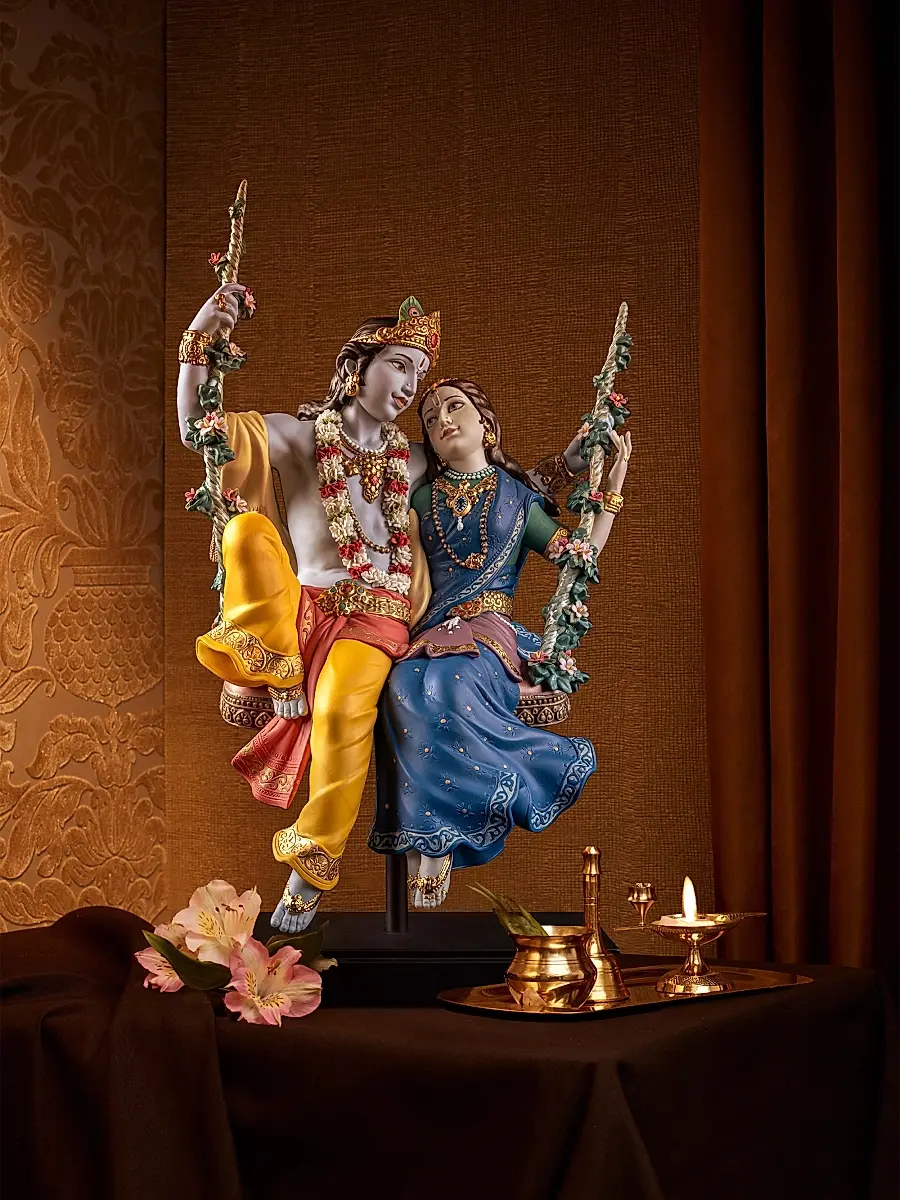 Lladro Radha Krishna on a Swing Figurine | Thumbnail 4 Lladro Radha Krishna on a Swing Figurine | Thumbnail 4